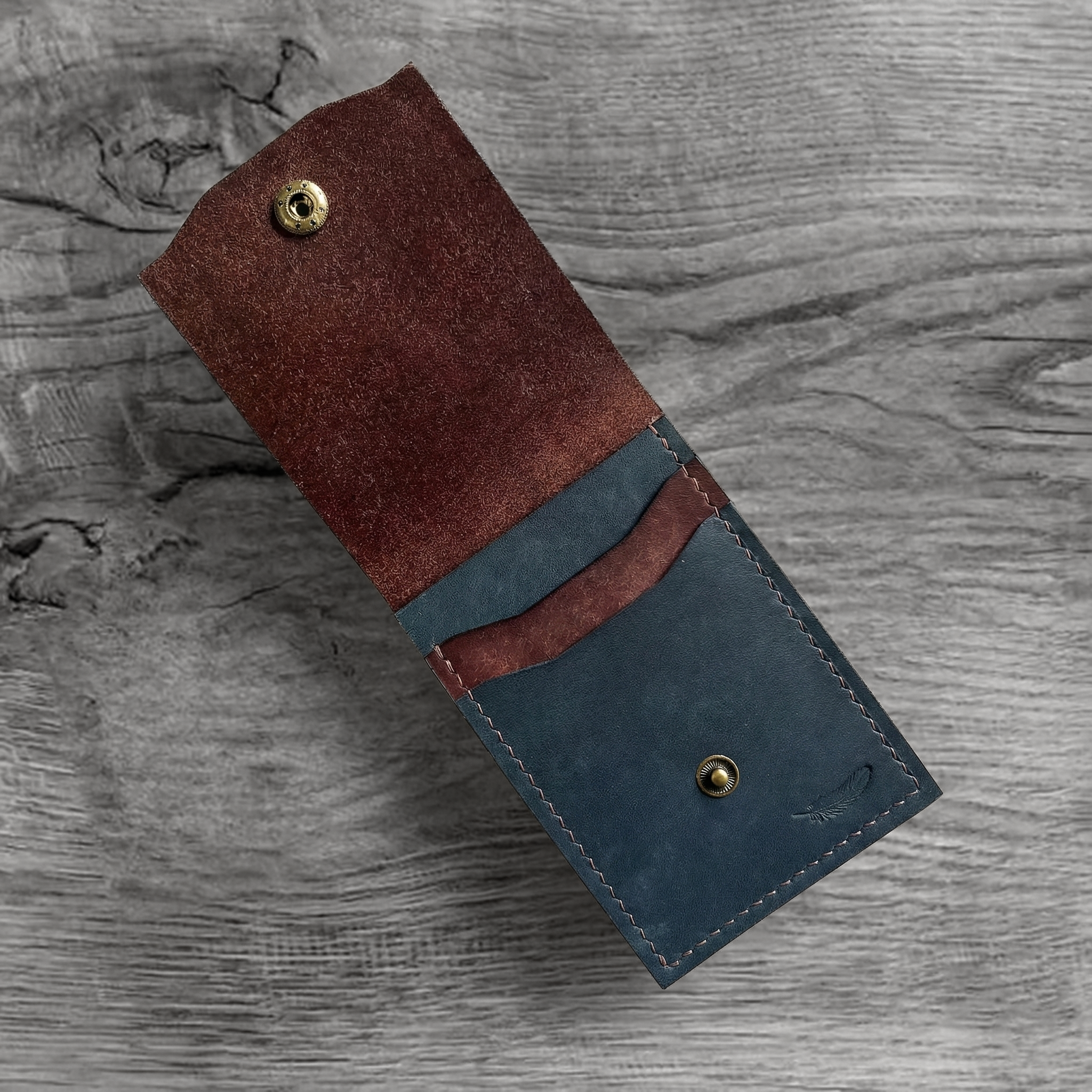 Pueblo Leather Minimal Snap Flap Wallet