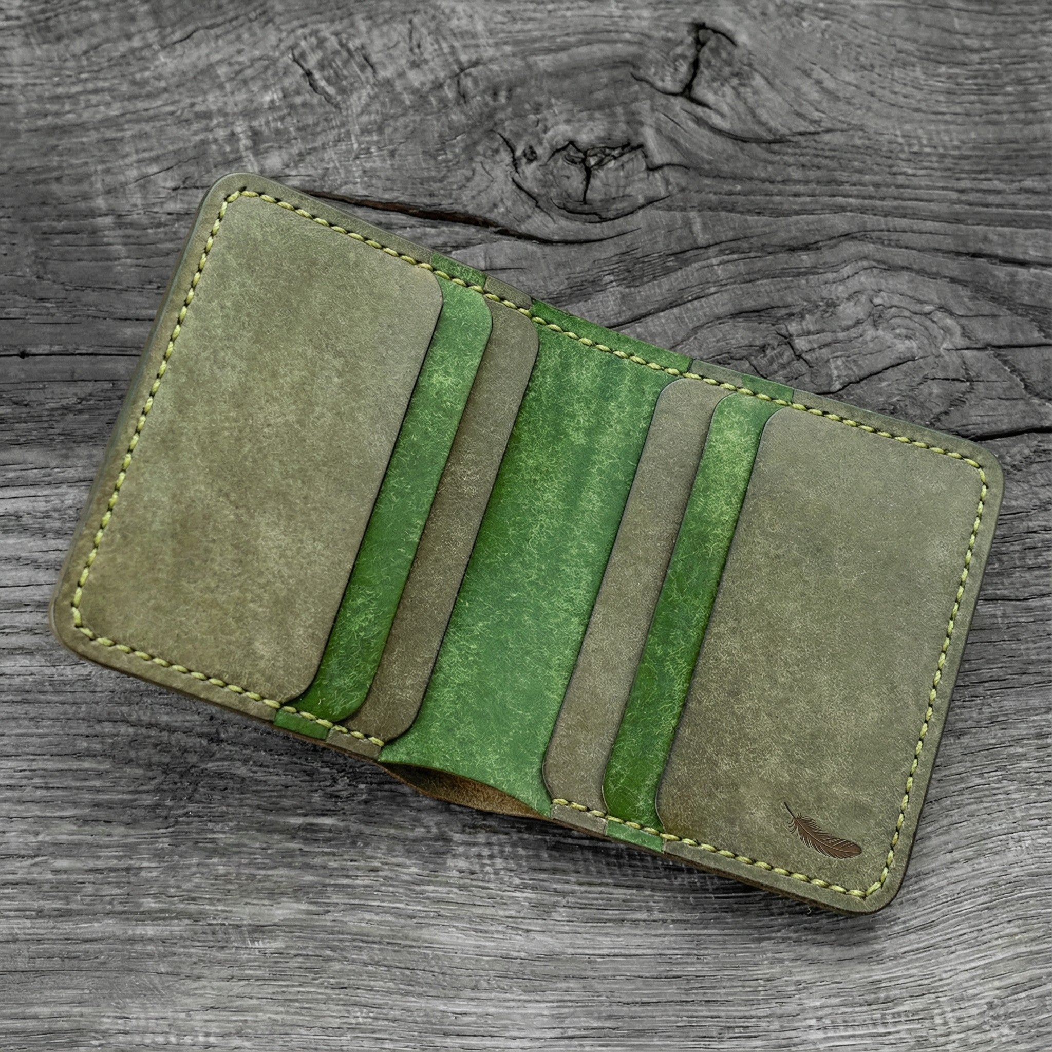 Handmade Italian Leather Bifold Wallet - Veg-Tanned, Slim Bifold